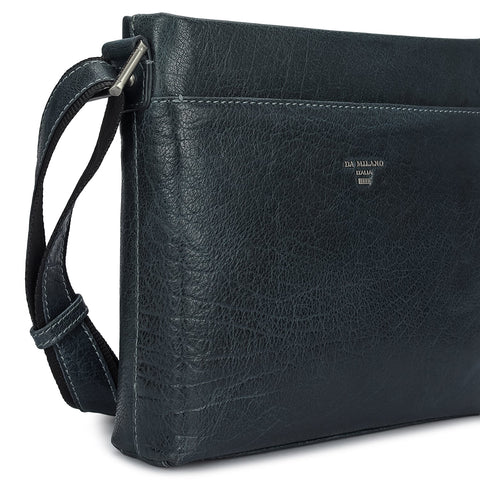 Elephant Pattern Leather Men Sling - Navy