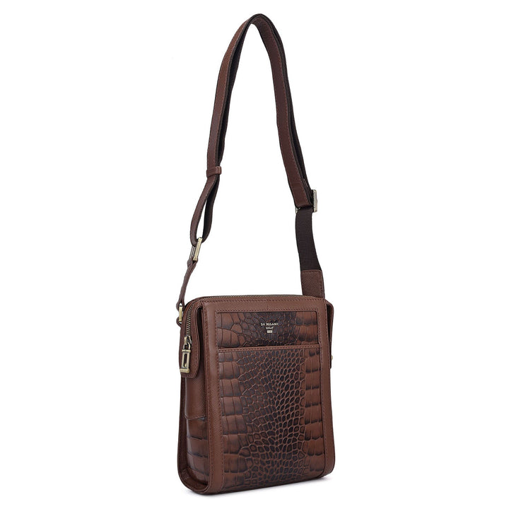 Croco Franzy Leather Men Sling - Date