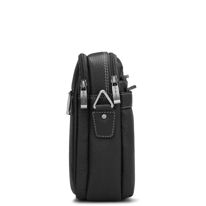 Wax Leather Men Sling - Black