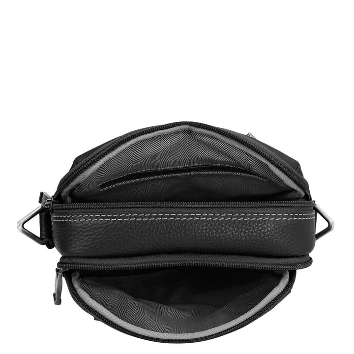 Wax Leather Men Sling - Black