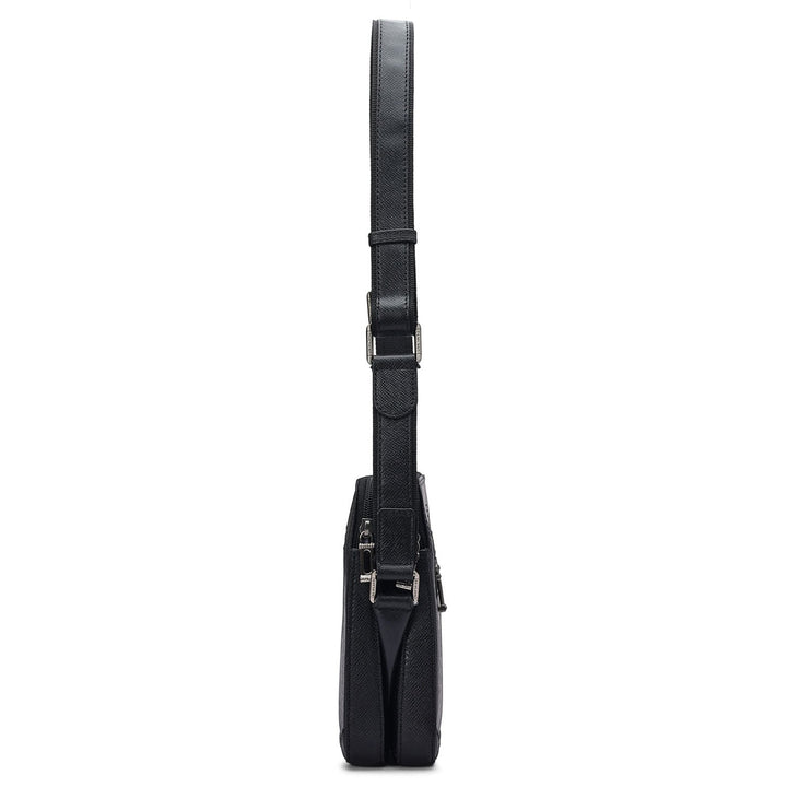Franzy Leather Men Sling - Black