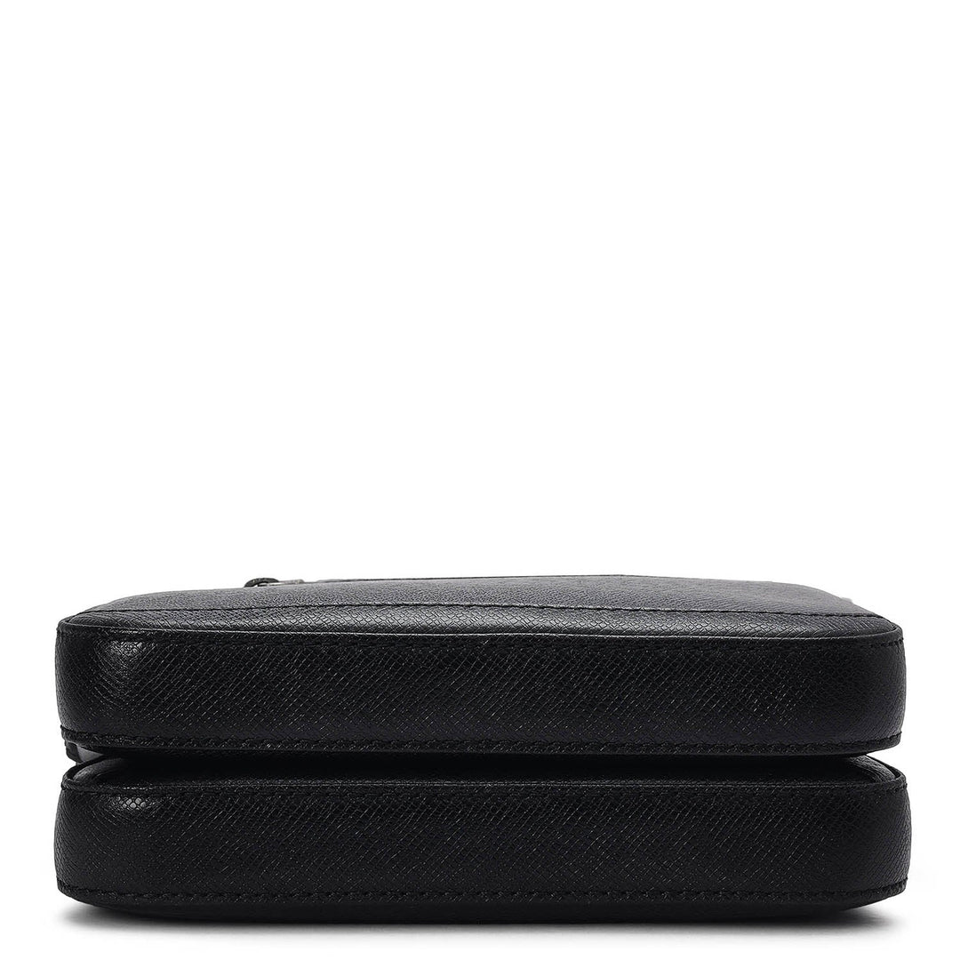 Franzy Leather Men Sling - Black