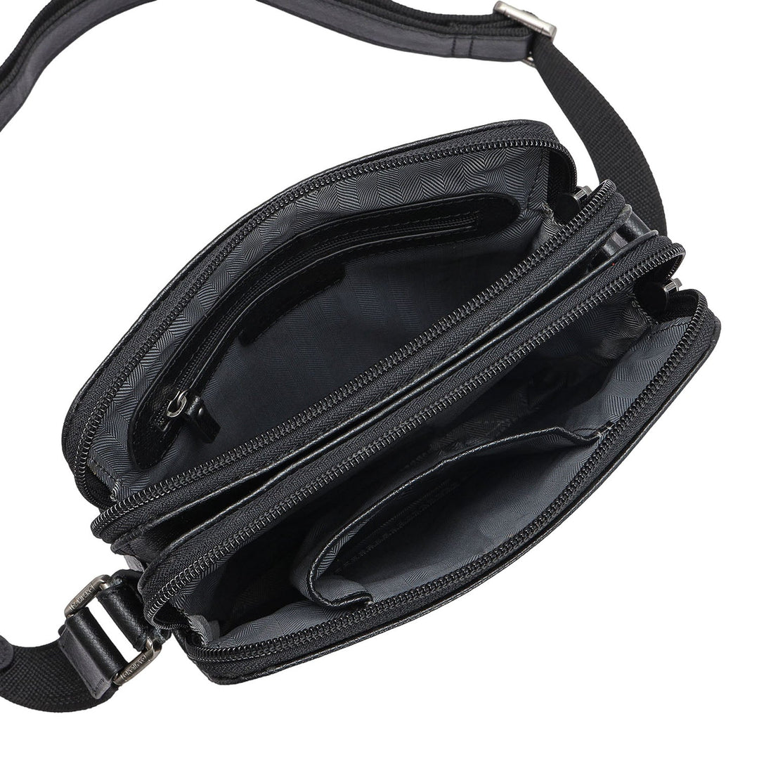 Franzy Leather Men Sling - Black