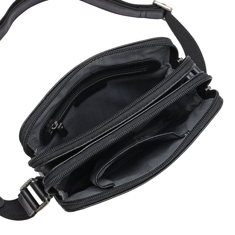 Franzy Leather Men Sling - Black