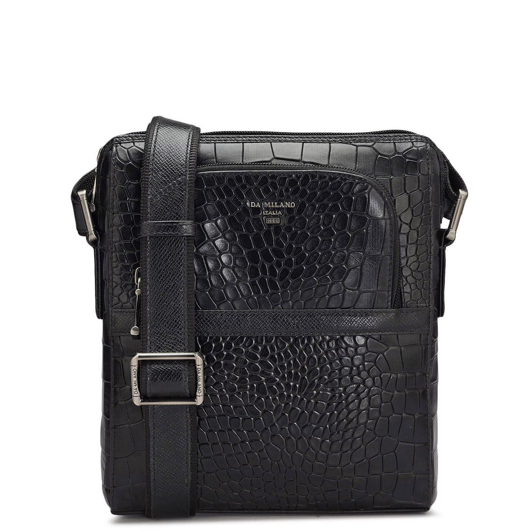 Croco Leather Men Sling - Black