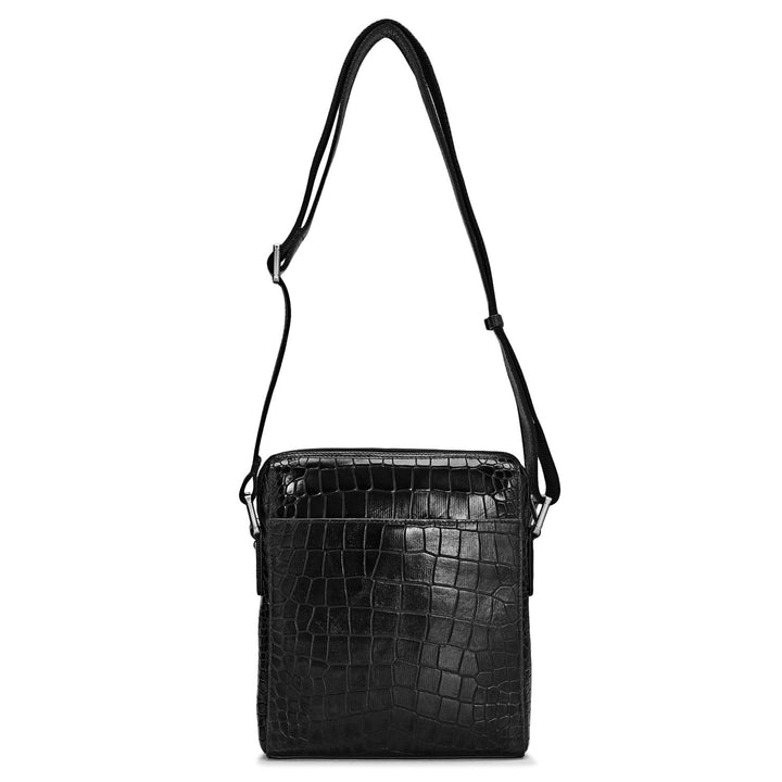 Croco Leather Men Sling - Black