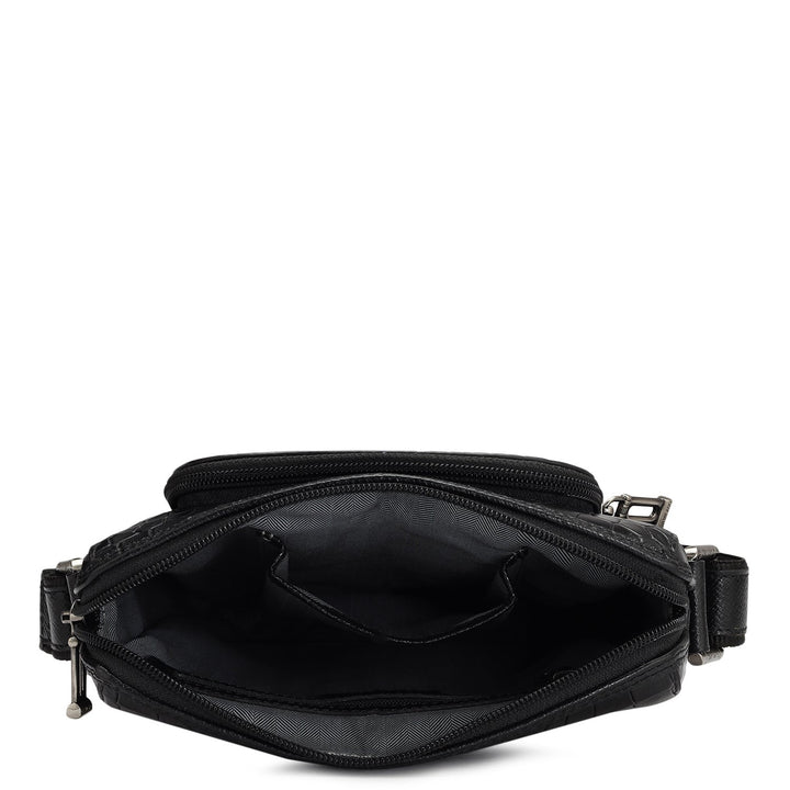 Croco Leather Men Sling - Black