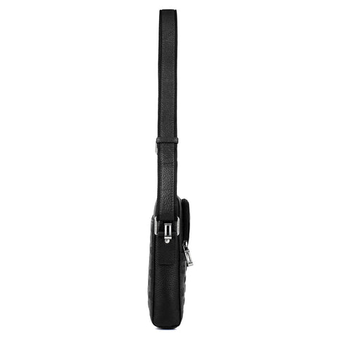 Monogram Wax Leather Men Sling - Black