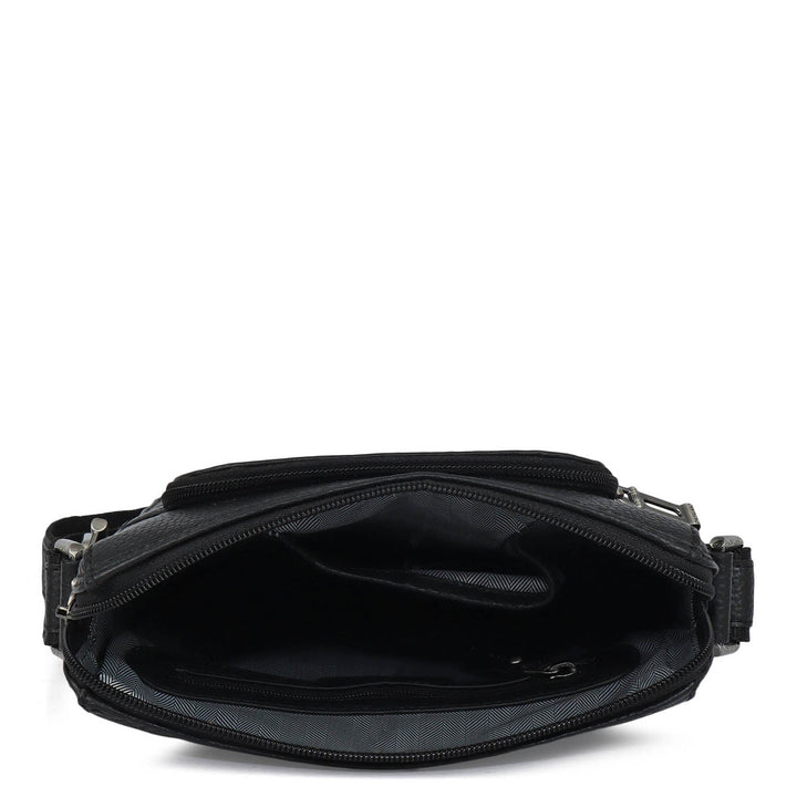 Monogram Wax Leather Men Sling - Black
