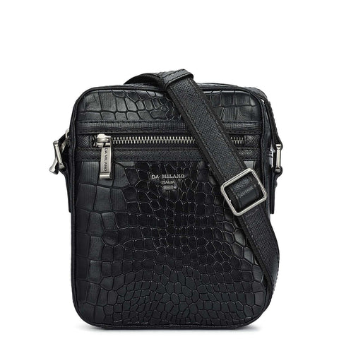 Croco Leather Men Sling - Black