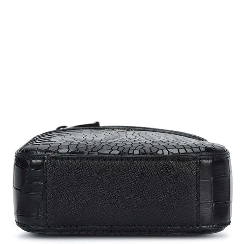 Croco Leather Men Sling - Black
