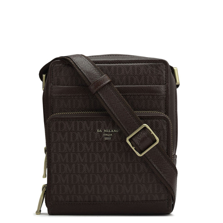 Monogram Franzy Leather Mens Sling - Chocolate