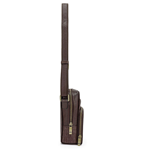 Monogram Franzy Leather Men Sling - Walnut