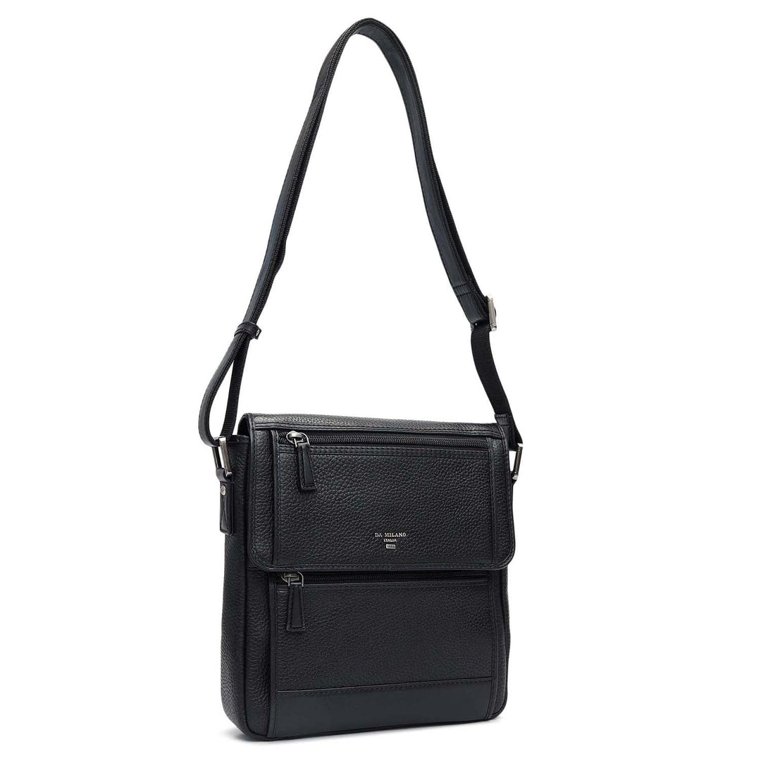 Wax Leather Men Sling - Black