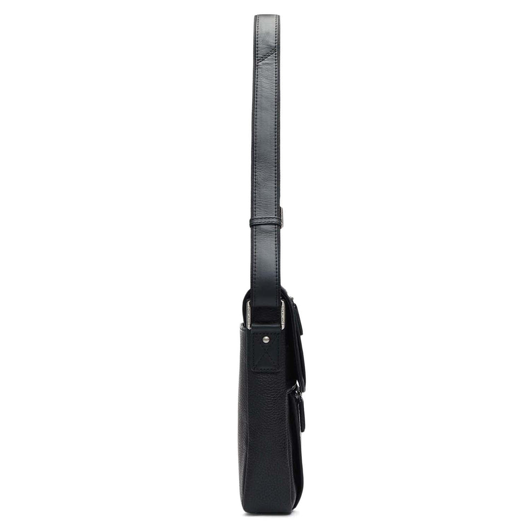 Wax Leather Men Sling - Black