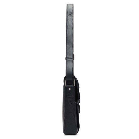 Wax Leather Men Sling - Black