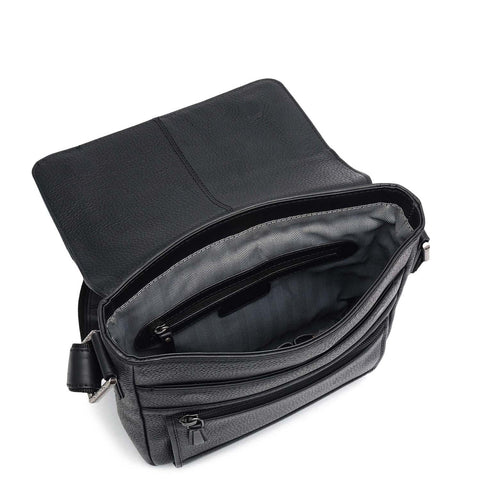 Wax Leather Men Sling - Black