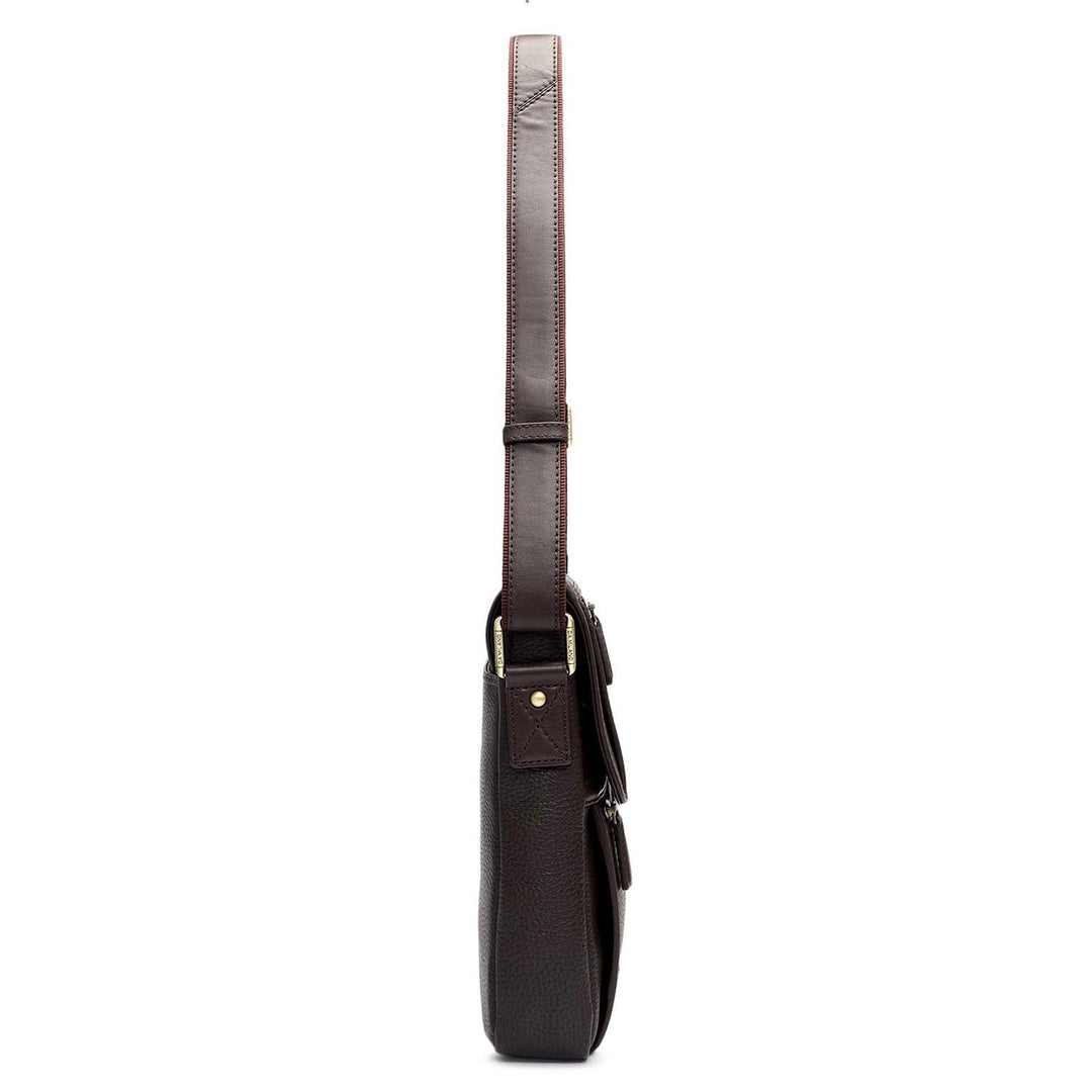 Wax Leather Men Sling - Chocolate