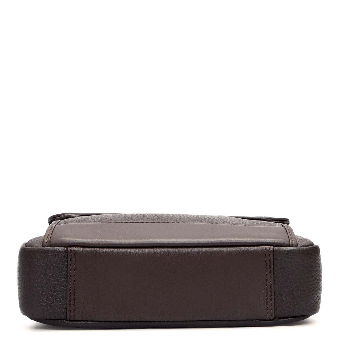 Wax Leather Men Sling - Chocolate