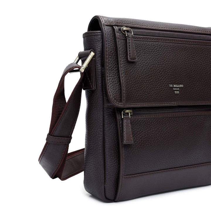 Wax Leather Men Sling - Chocolate