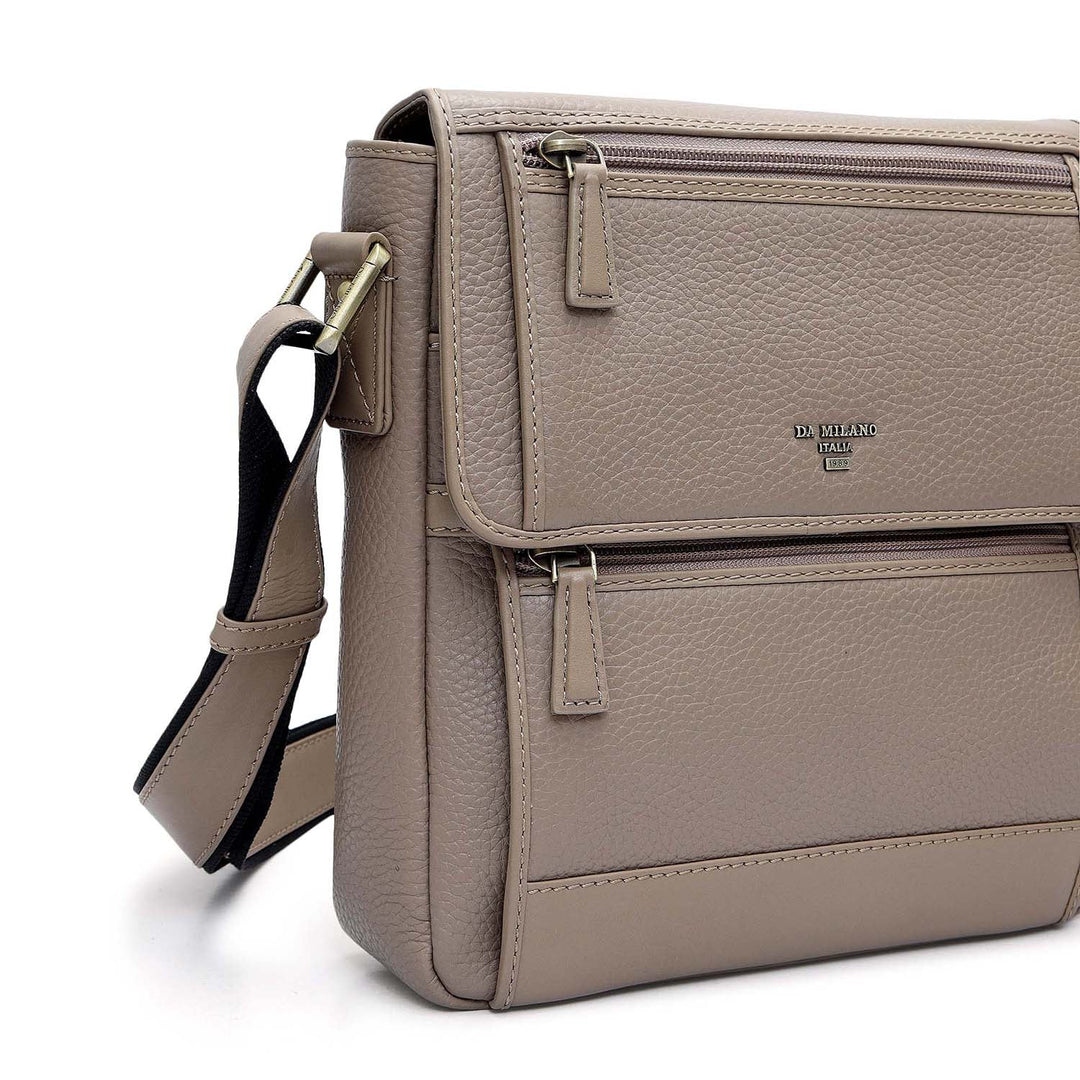 Wax Leather Men Sling - Greyish Taupe