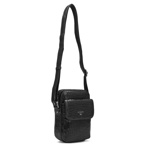 Croco Leather Men Sling - Black