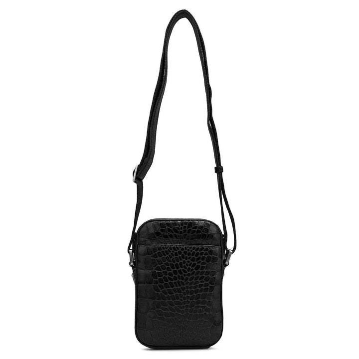 Croco Leather Men Sling - Black