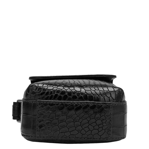 Croco Leather Men Sling - Black