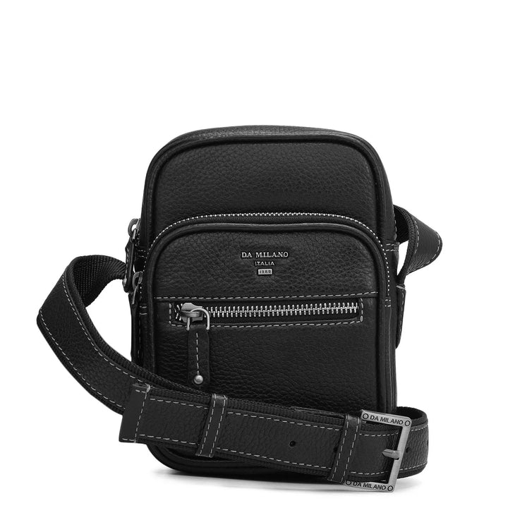 Wax Leather Men Sling - Black