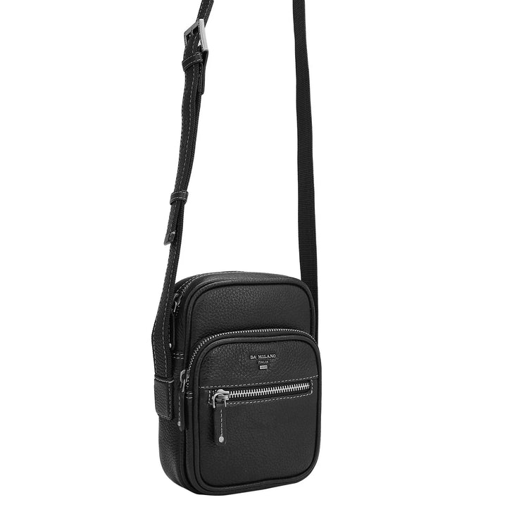 Wax Leather Men Sling - Black