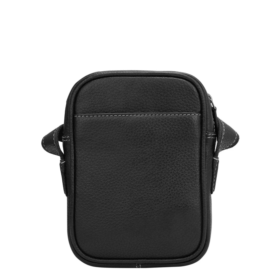 Wax Leather Men Sling - Black