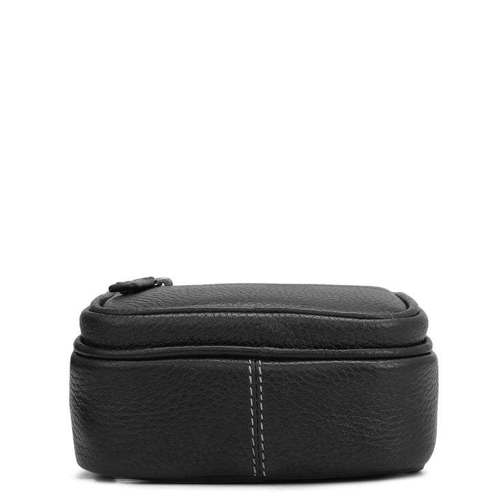 Wax Leather Men Sling - Black