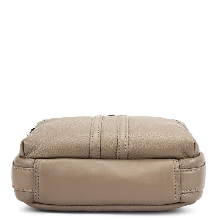 Wax Plain Leather Men Sling - Smoke Grey