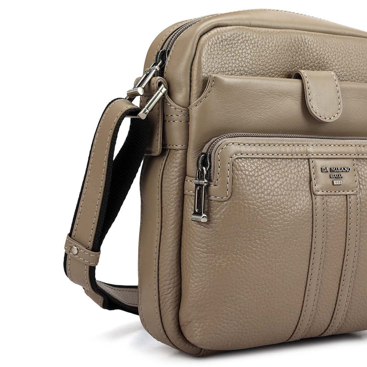 Wax Plain Leather Men Sling - Smoke Grey