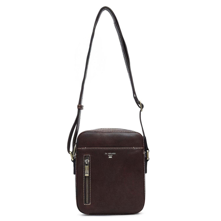 Elephant Pattern Leather Men Sling - Brown