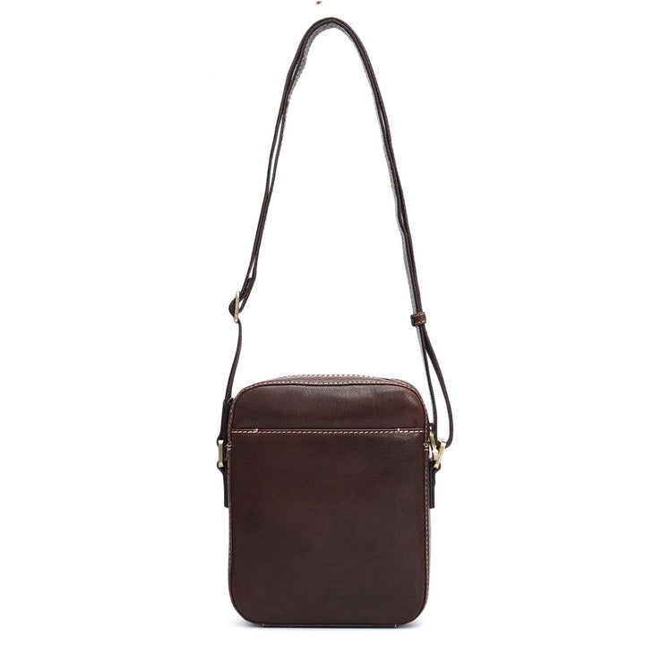 Elephant Pattern Leather Men Sling - Brown