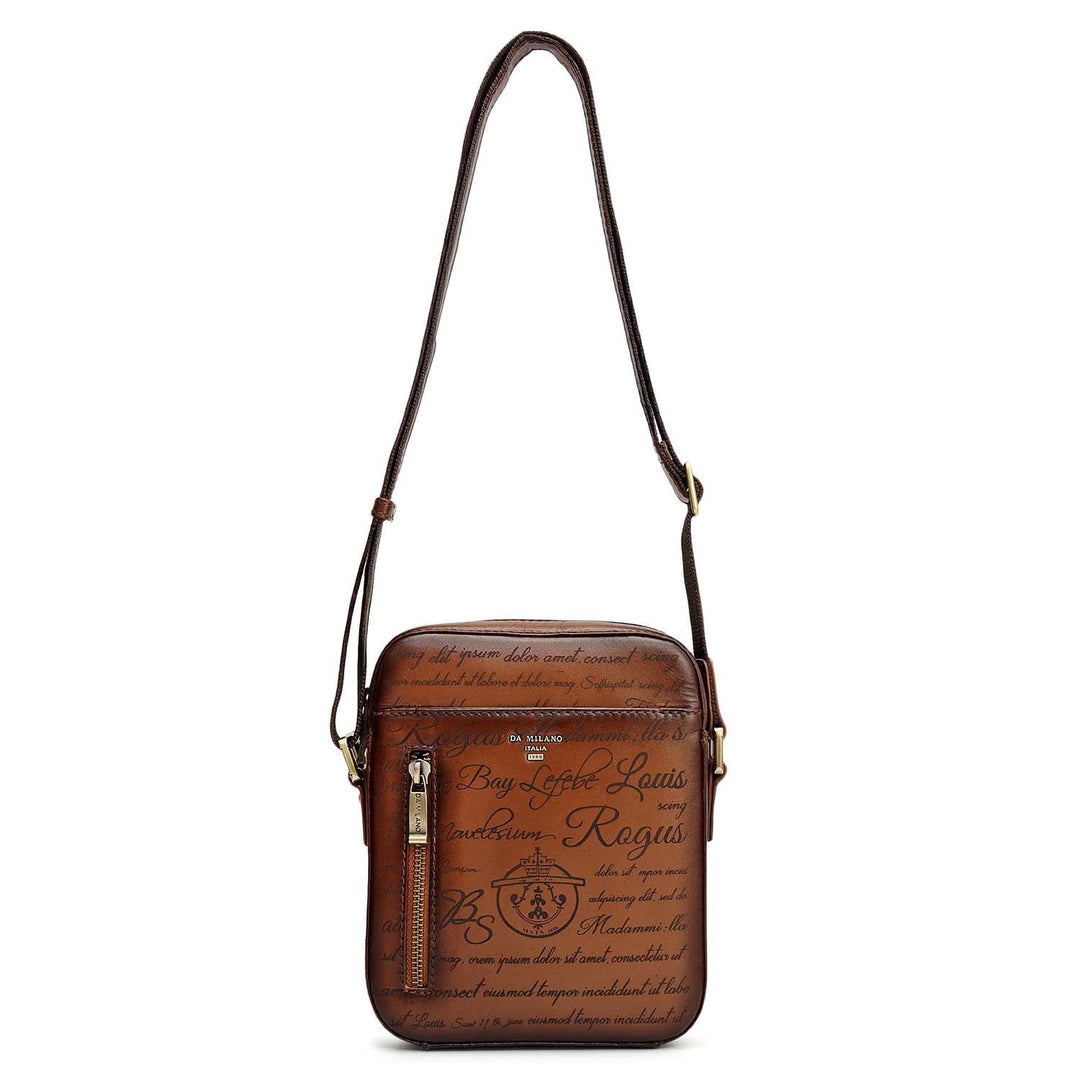 Signato Leather Men Sling - Cognac