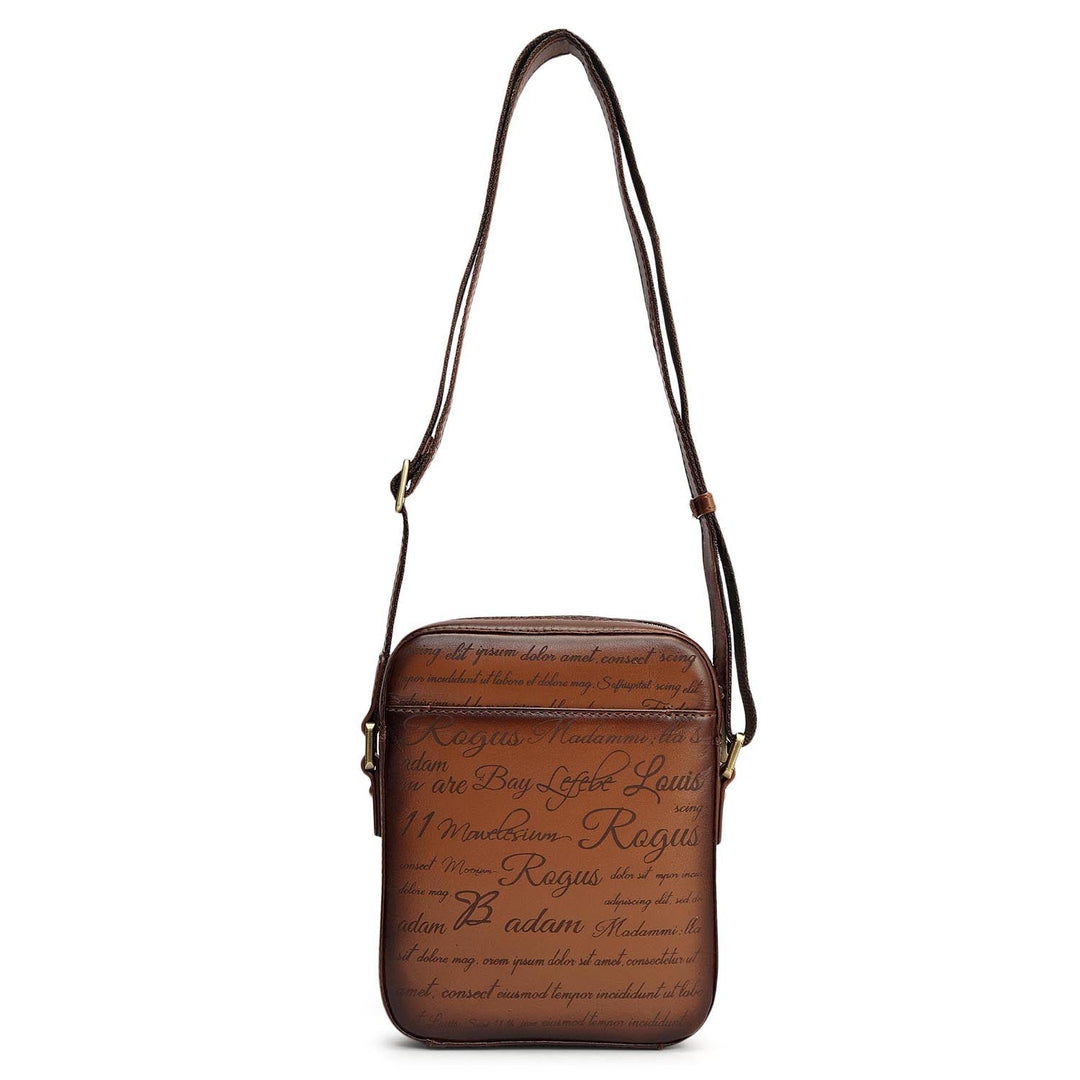 Signato Leather Men Sling - Cognac