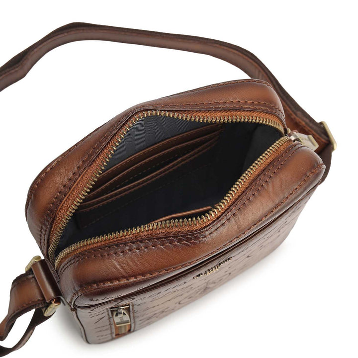 Signato Leather Men Sling - Cognac