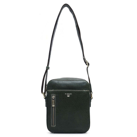 Elephant Pattern Leather Men Sling - Green