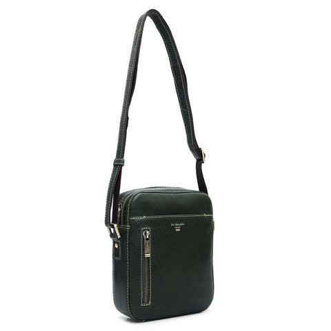Elephant Pattern Leather Men Sling - Green