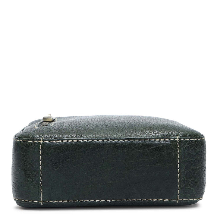 Elephant Pattern Leather Men Sling - Green