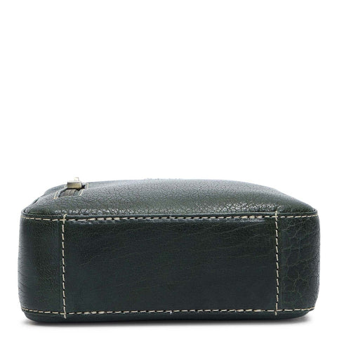 Elephant Pattern Leather Men Sling - Green