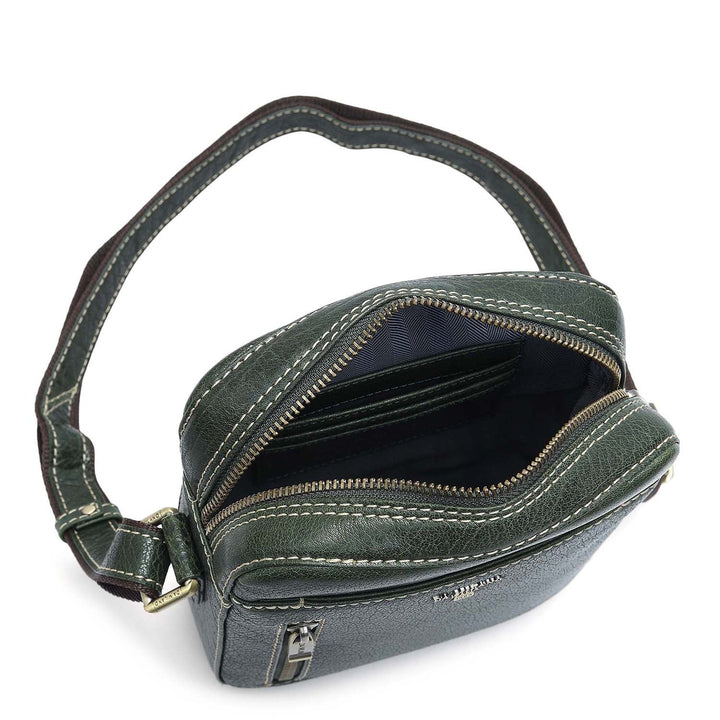 Elephant Pattern Leather Men Sling - Green