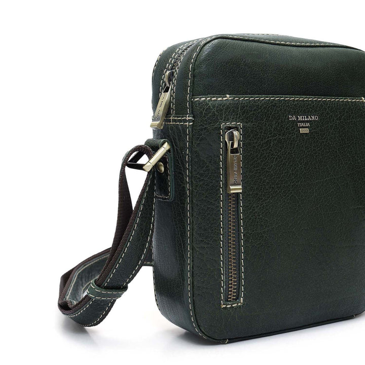 Elephant Pattern Leather Men Sling - Green