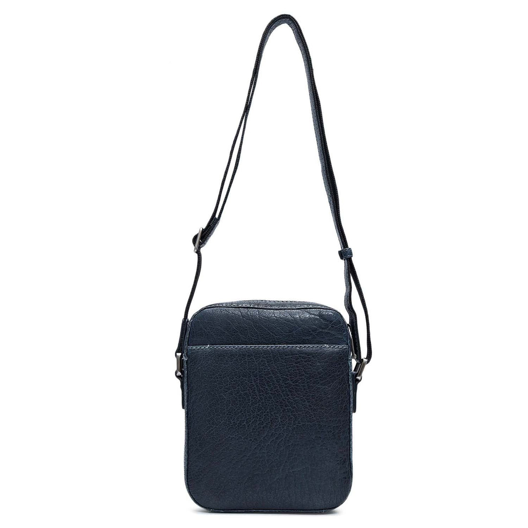 Elephant Pattern Leather Men Sling - Navy