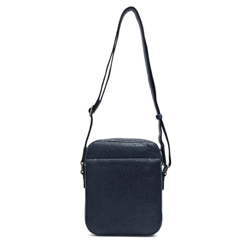 Elephant Pattern Leather Men Sling - Navy