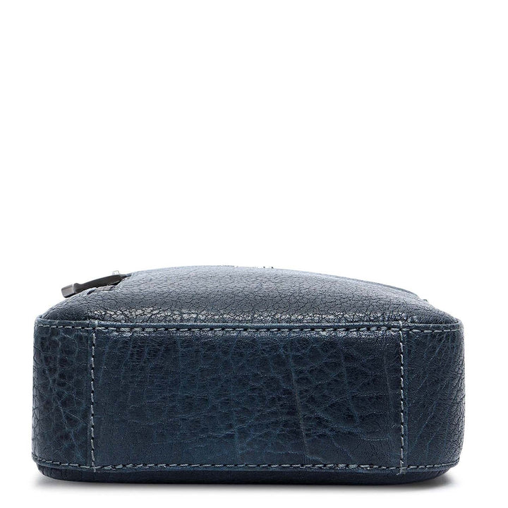 Elephant Pattern Leather Men Sling - Navy