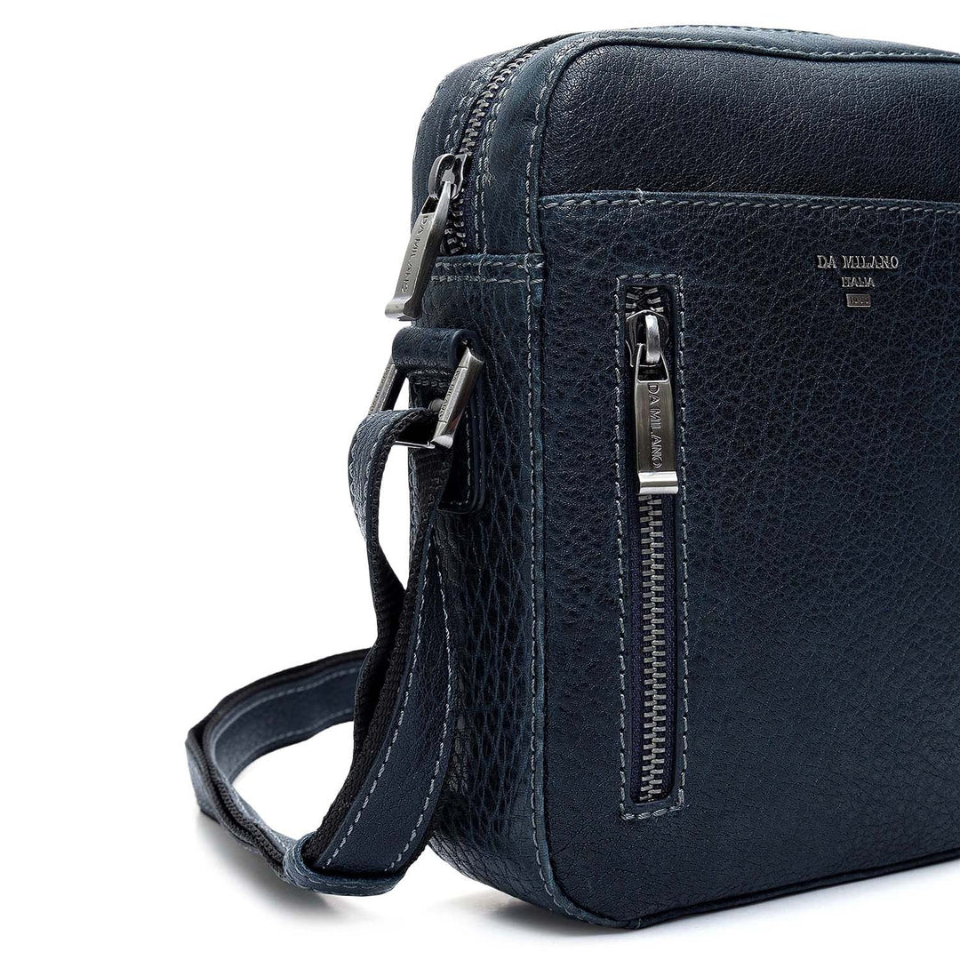 Elephant Pattern Leather Men Sling - Navy