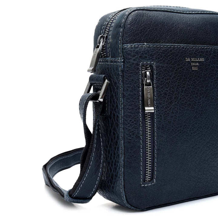 Elephant Pattern Leather Men Sling - Navy